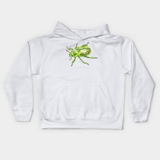 Green Scarab Beetle Kids Hoodie